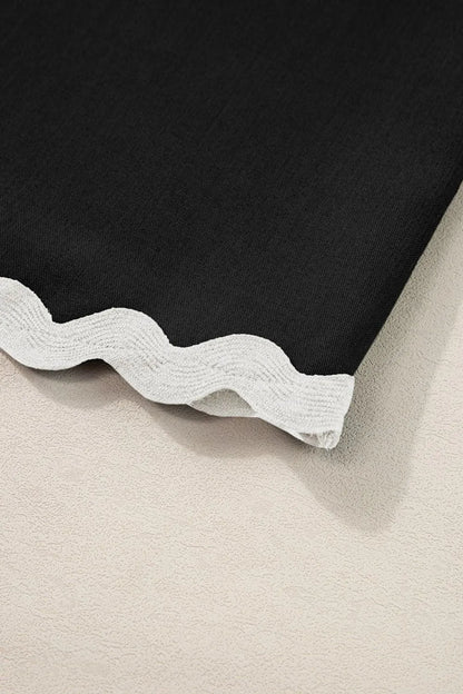 Ricrac Trim Tank Top and Elastic Waist Shorts Set Carauana Store