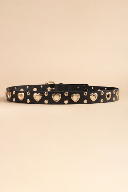 Heart Shape Alloy Detail PU Leather Belt Carauana Store