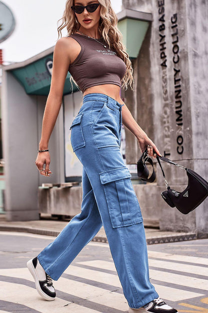 Buttoned High Waist Loose Fit Jeans Carauana Store