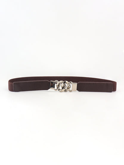 Zinc Alloy Buckle Elastic PU Belt Carauana Store