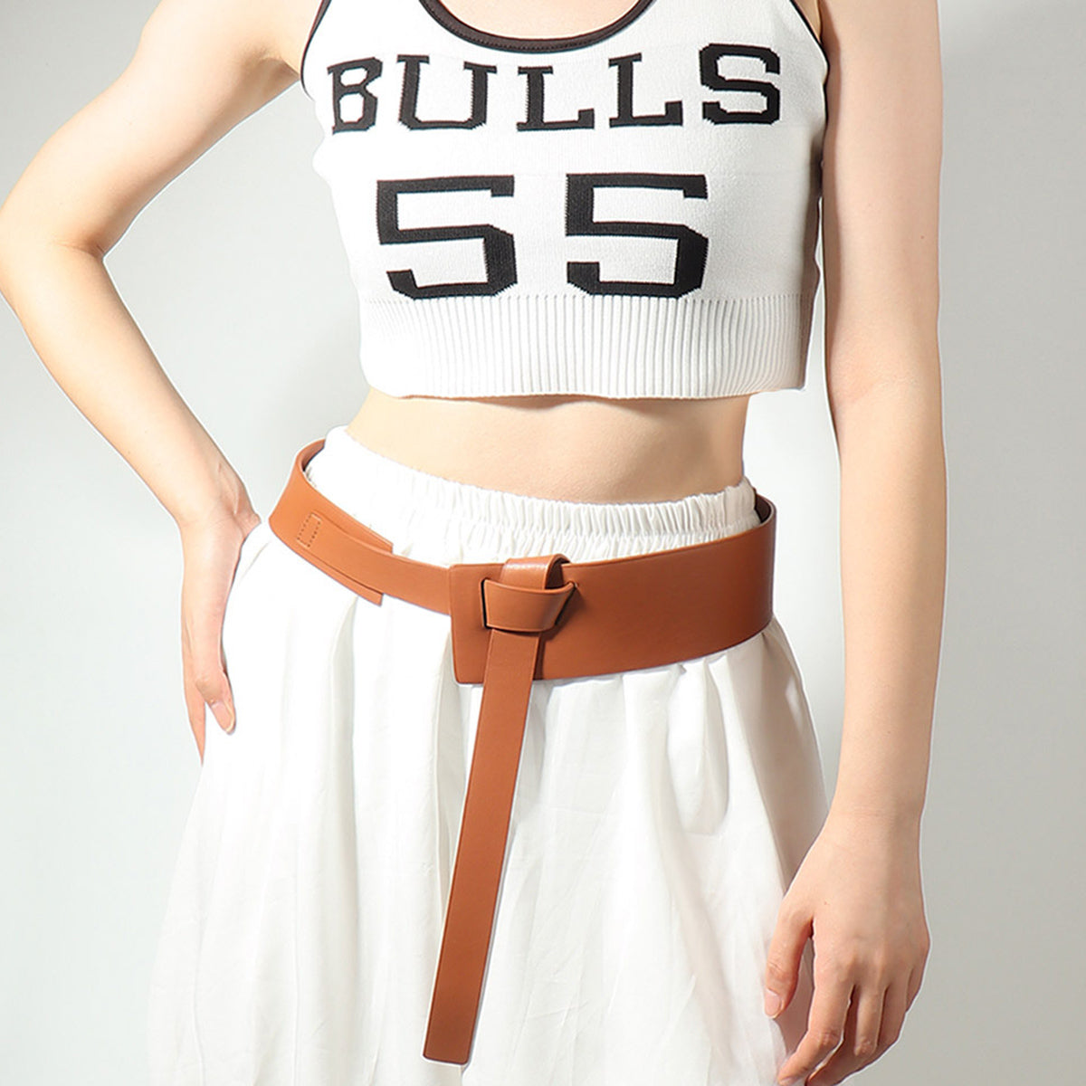 Knot Detail PU Belt Carauana Store