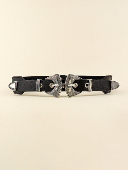 Double Buckle PU Leather Belt Carauana Store