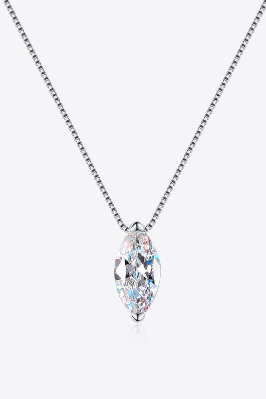 1 Carat Moissanite 925 Sterling Silver Necklace Carauana Store