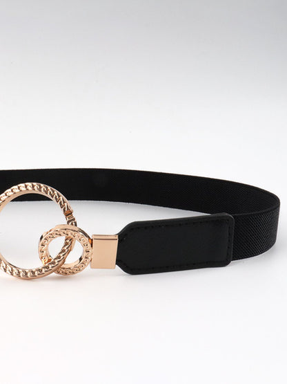 Double Ring Buckle Elastic PU Belt Carauana Store