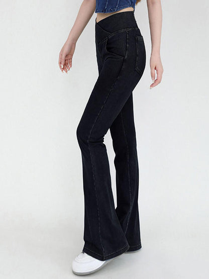 Wide Waistband Bootcut Jeans with Pockets Carauana Store