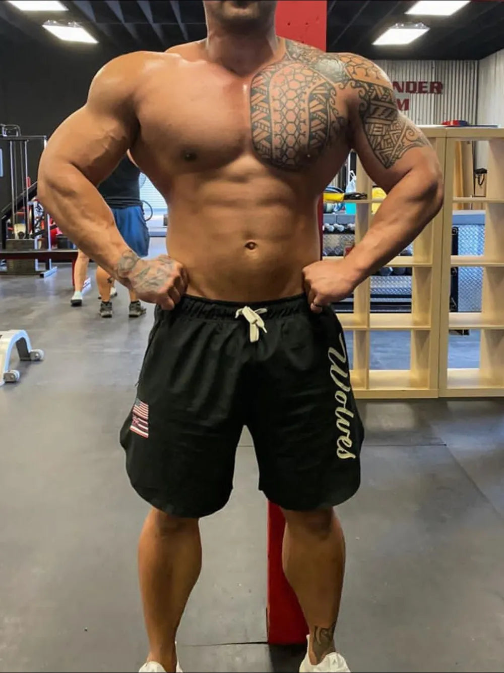 Men's Plus Size Drawstring US Flag Active Shorts Carauana Store