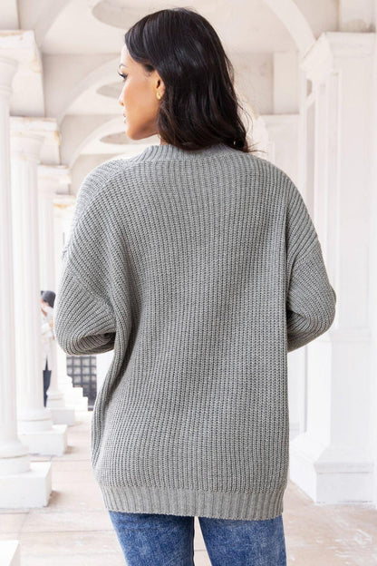 Button Up Long Sleeve Cardigan with Pockets Carauana Store