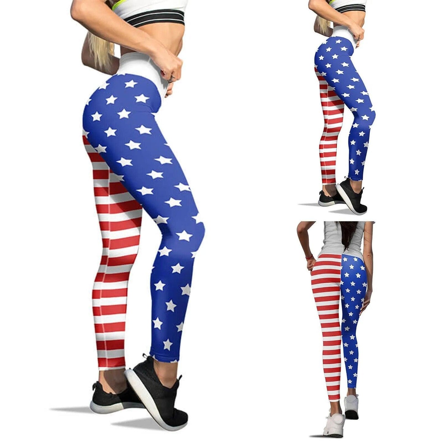 American Flag Printed Leggings For Women Tummy Control Skinny Pants For Yoga Running Pilates Free Shipping Carauana Store
