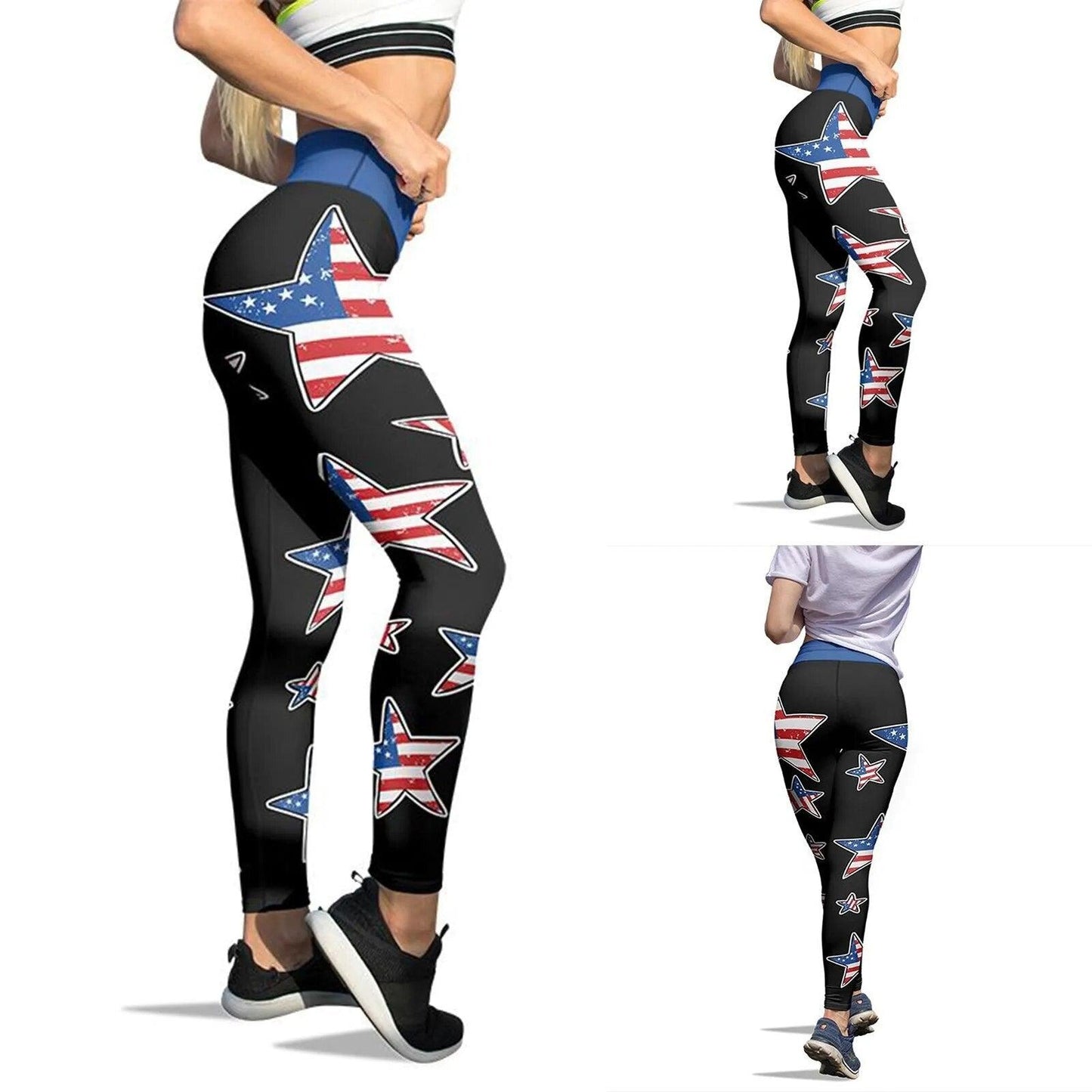 American Flag Printed Leggings For Women Tummy Control Skinny Pants For Yoga Running Pilates Free Shipping Carauana Store