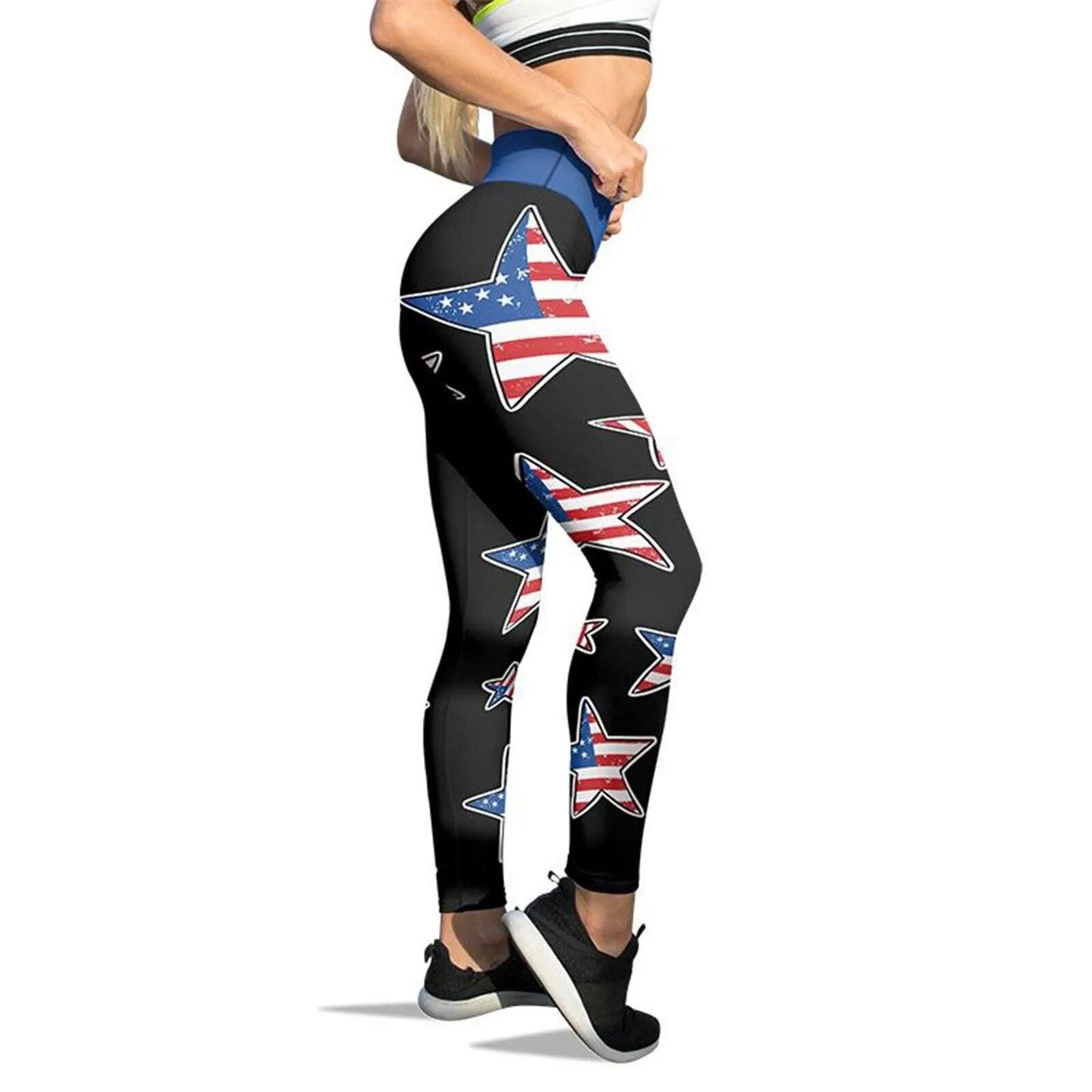 American Flag Printed Leggings For Women Tummy Control Skinny Pants For Yoga Running Pilates Free Shipping Carauana Store
