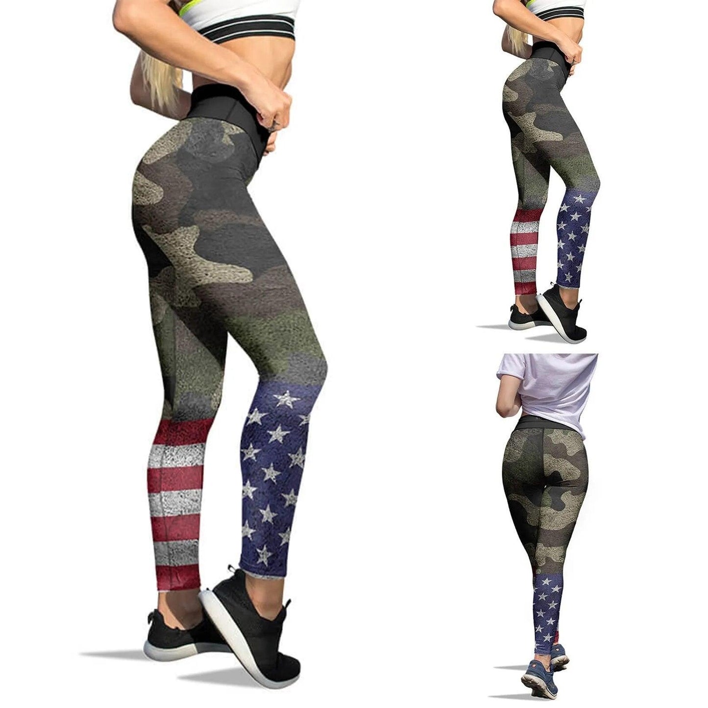 American Flag Printed Leggings For Women Tummy Control Skinny Pants For Yoga Running Pilates Free Shipping Carauana Store