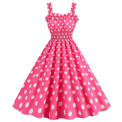 Barbie pink Dress - with a pink plaid pattern 2023 - trendy Strapless Cocktail Rockabilly Party Swing Sweet Girls for cocktail parties and rockabilly events Carauana Store