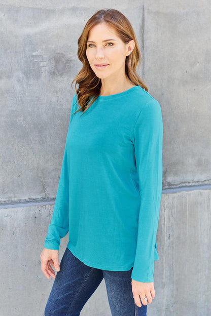 Basic Bae Full Size Round Neck Long Sleeve Top Carauana Store