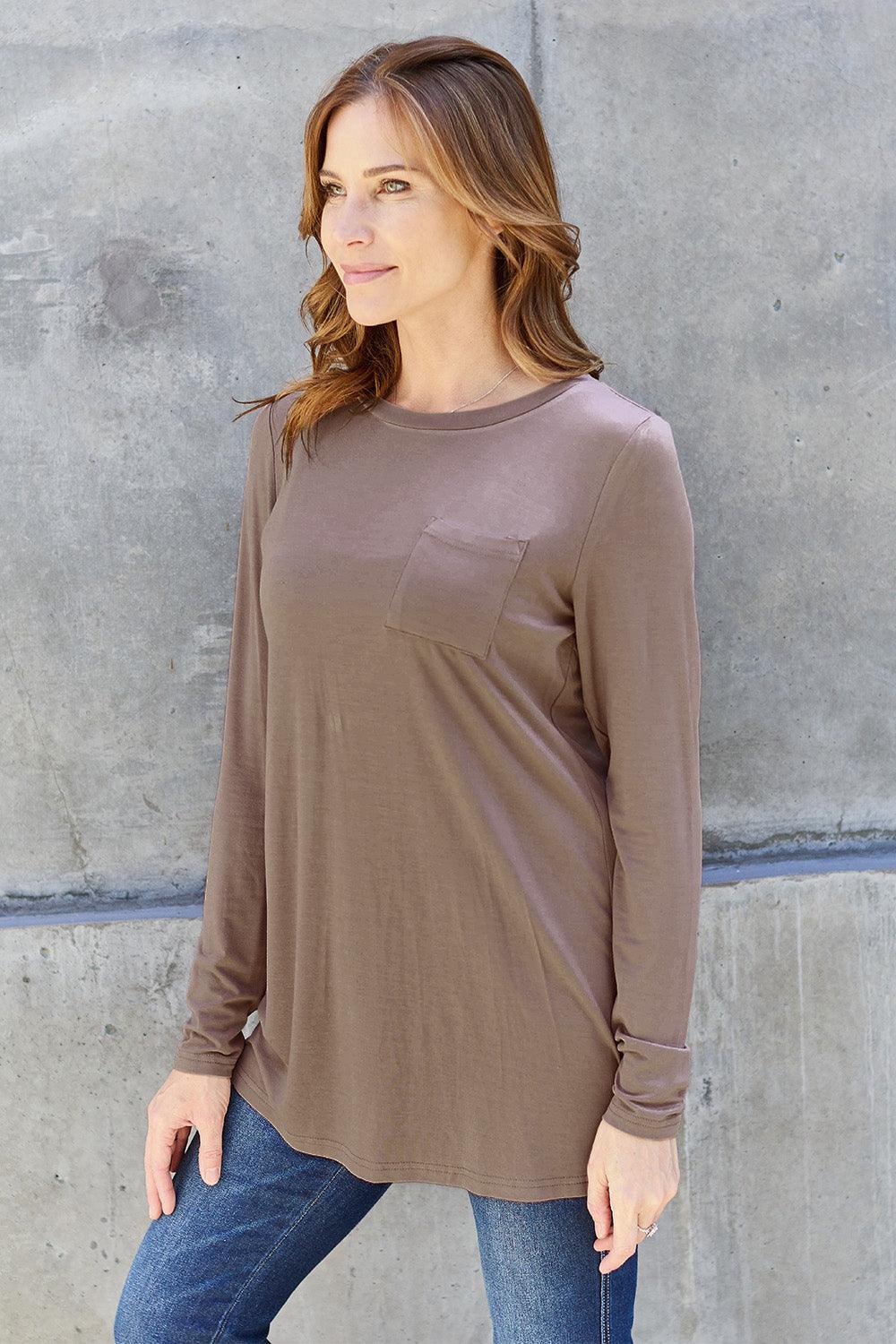 Basic Bae Full Size Round Neck Long Sleeve Top Carauana Store