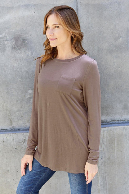 Basic Bae Full Size Round Neck Long Sleeve Top Carauana Store