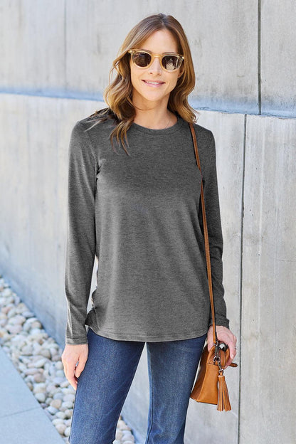 Basic Bae Full Size Round Neck Long Sleeve Top Carauana Store