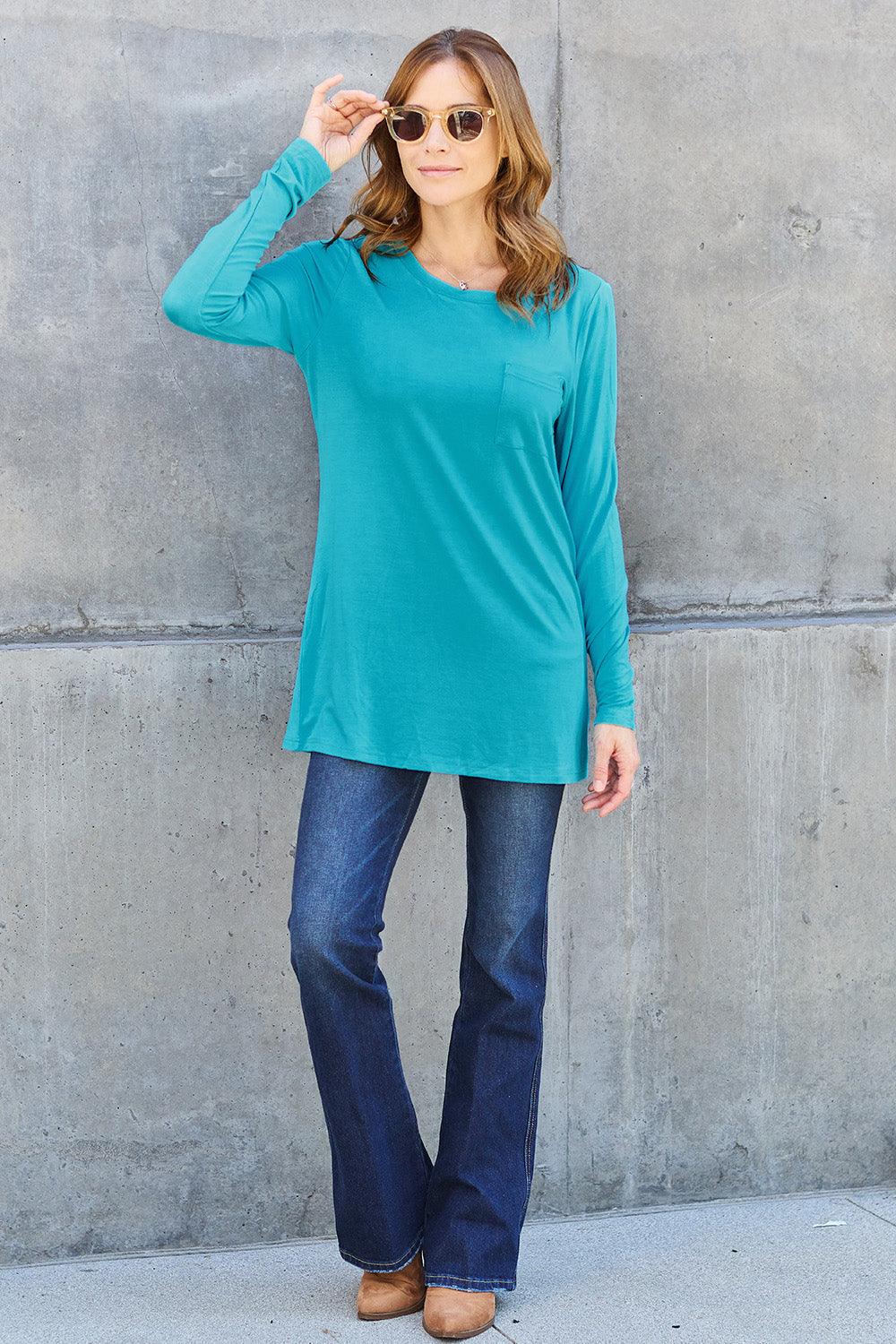 Basic Bae Full Size Round Neck Long Sleeve Top Carauana Store