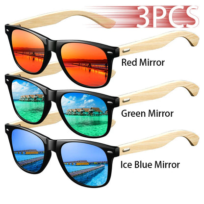 CaRaUaNa_Fashion_3-piece_sunglasses_set_with_UV400_lenses_in_Black_Frame_Red_and_Blue_and_Green_perfect_for_summer_travel_and_outdoor_style