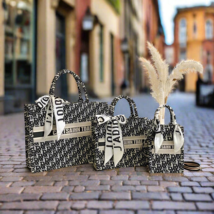 Carauana CARTSAIHN TDAE Canvas Tote Handbag | Floral Embroidery | Free Tracked Shipping | Christmas Birthday Gift Travel Accessories Carauana Store