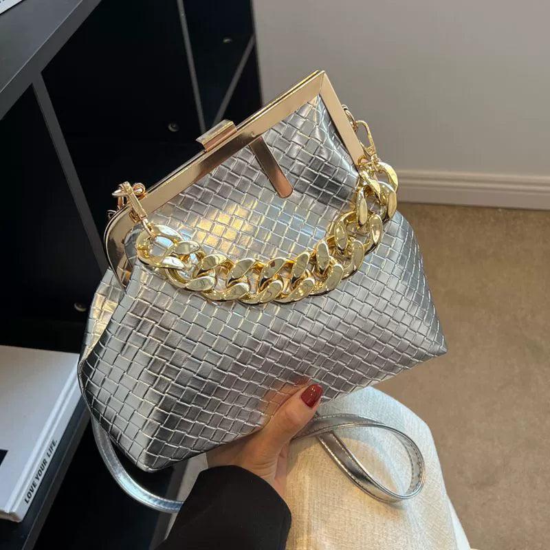 Carauana UNIU SILVER GOLD Knitted Crossbody Bag | Fashion Satchel | NEW 2024 Collection Carauana Store