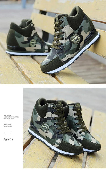 Carauana Women Camouflage 6.5cm Heel Height Increase Casual Shoes Carauana Store