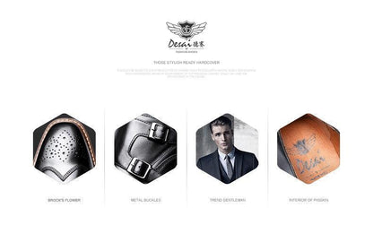 DESAI Monk Strap Slip on Genuine Leather Business Handmade Dress Brogue with Buckle Carauana Store