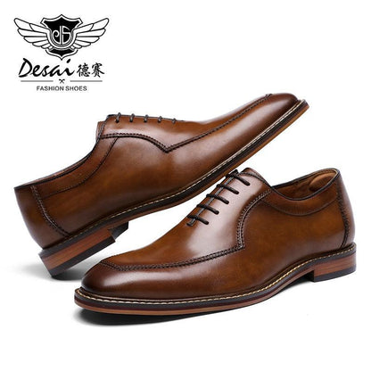 Desai Men Dress Shoes Oxfords Genuine Leather Italian Formal Shoes Carauana Store