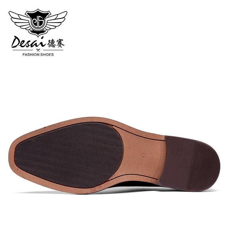 Desai Men Dress Shoes Oxfords Genuine Leather Italian Formal Shoes Carauana Store