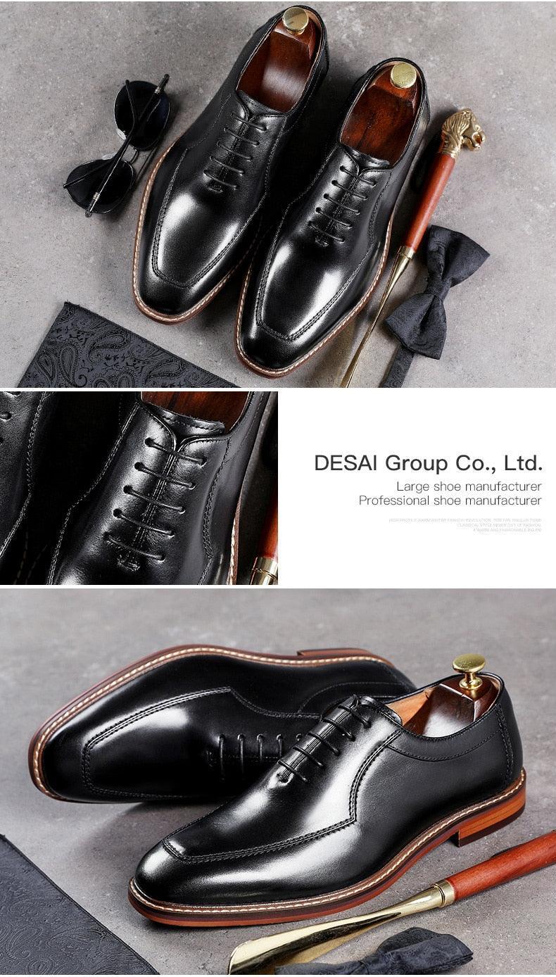Desai Men Dress Shoes Oxfords Genuine Leather Italian Formal Shoes Carauana Store