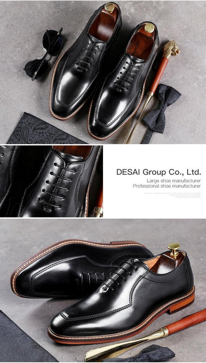 Desai Men Dress Shoes Oxfords Genuine Leather Italian Formal Shoes Carauana Store