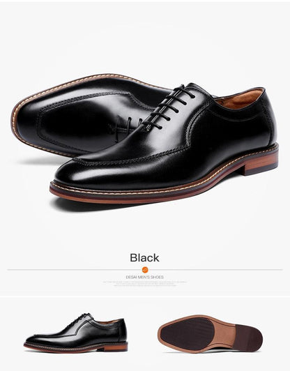 Desai Men Dress Shoes Oxfords Genuine Leather Italian Formal Shoes Carauana Store