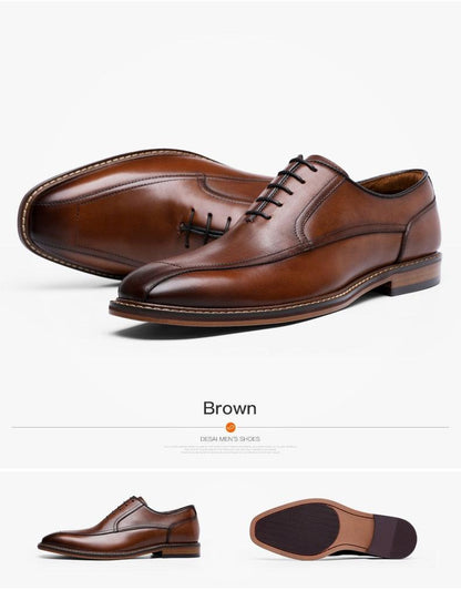 Desai Men Dress Shoes Oxfords Genuine Leather Italian Formal Shoes Carauana Store