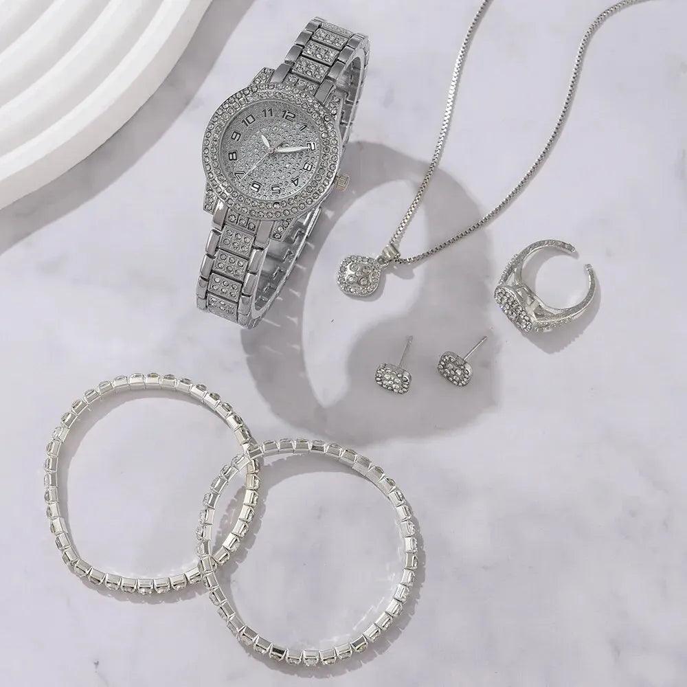 Fashion &amp; Casual Quartz Watch with Rhinestone Bracelet - Elegant Design Carauana Store
