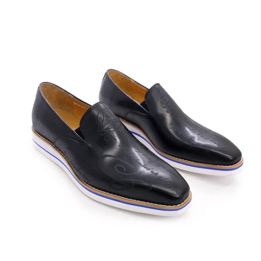Fashion men casual shoes green comfortable flat loafers classic pointed handmade leather Carauana Store