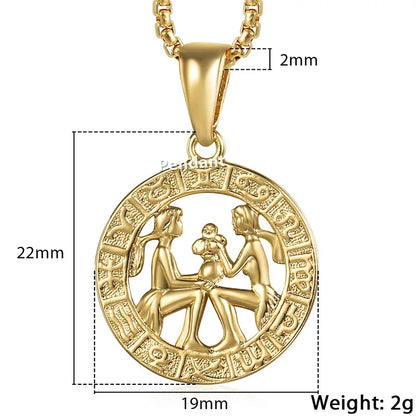 Gold pendant with measurements