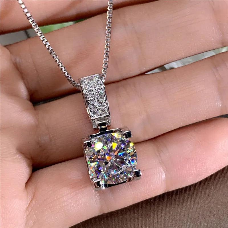 Luxury Fashion Women's Necklace with Big Round Cubic Zirconia Carauana Store