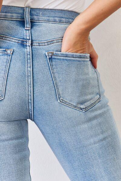 Kancan Full Size Mid Rise Y2K Slit Bootcut Jeans Carauana Store