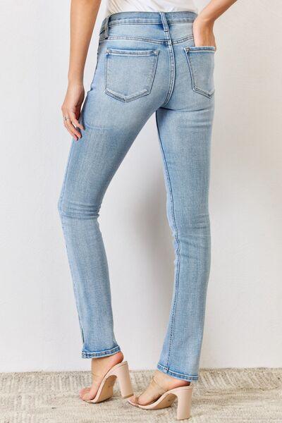 Kancan Full Size Mid Rise Y2K Slit Bootcut Jeans Carauana Store