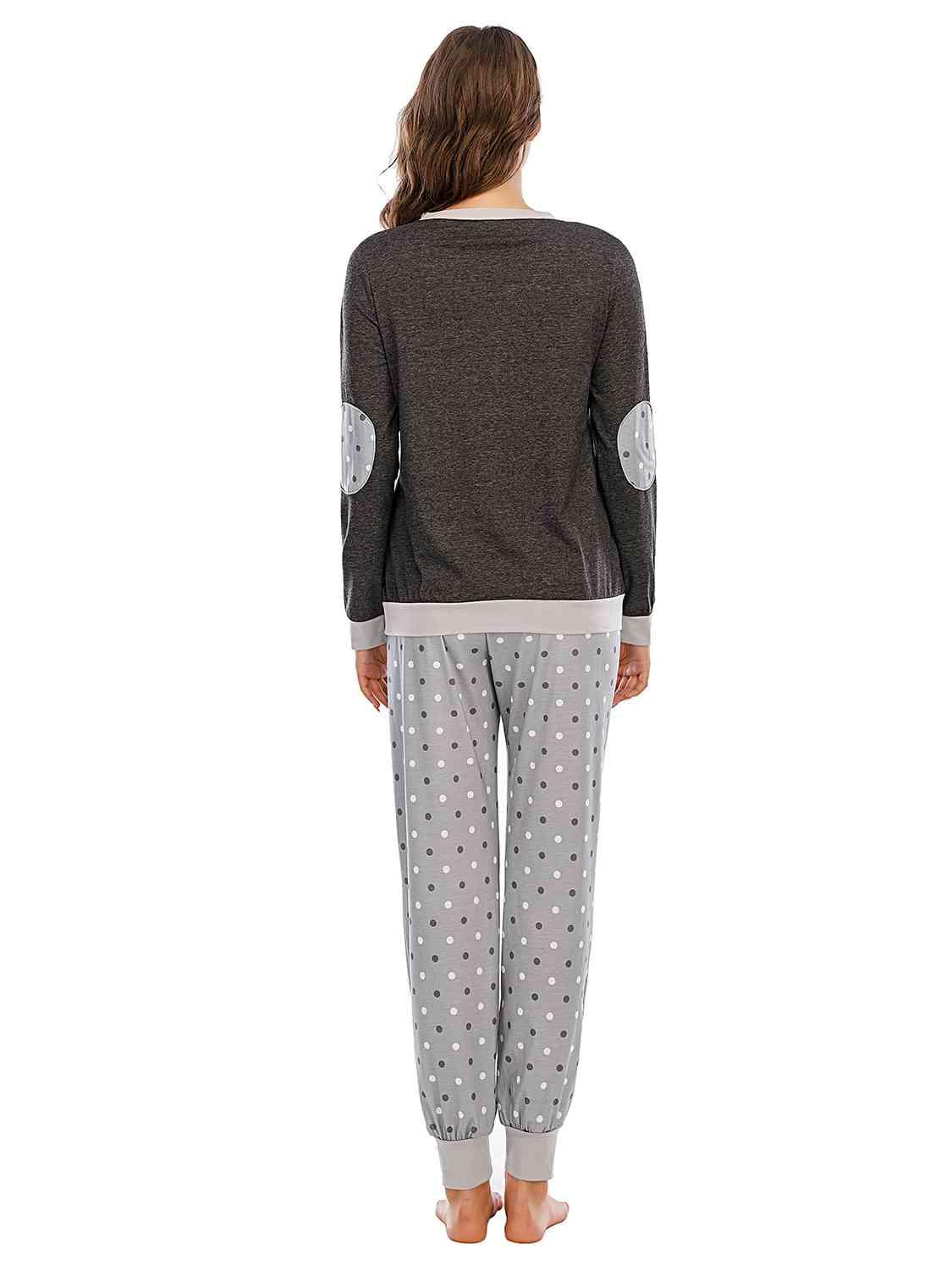Long Sleeve Top and Polka Dot Pants Set Carauana Store