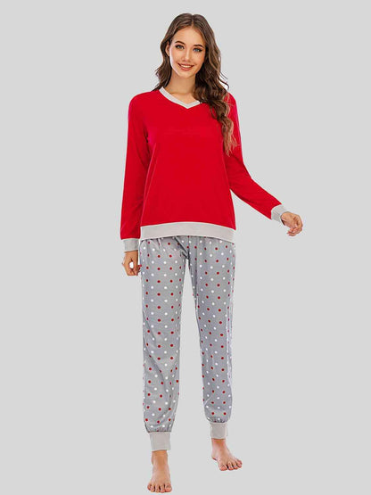 Long Sleeve Top and Polka Dot Pants Set Carauana Store