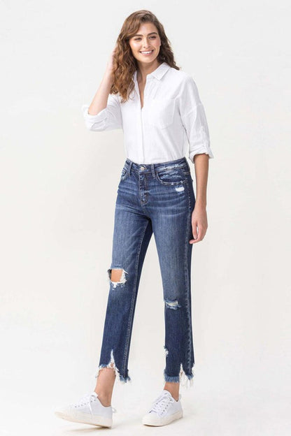 Lovervet Jackie Full Size High Rise Crop Straight Leg Jeans Carauana Store