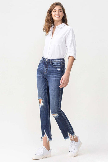 Lovervet Jackie Full Size High Rise Crop Straight Leg Jeans Carauana Store