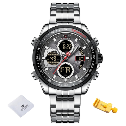 Naviforce watch with digital and analog display