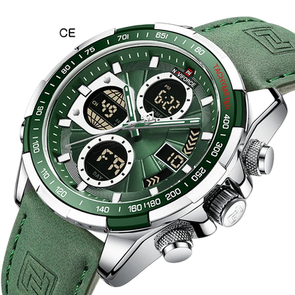 Naviforce watch with green strap and detailed face 