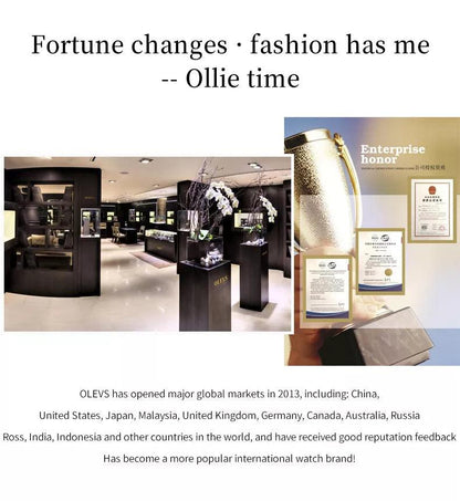 OLEVS women's Stainless Steel Luxury Quartz Watch | Sleek Design with Push Button Clasp and 3Bar Water Resistance Carauana Store