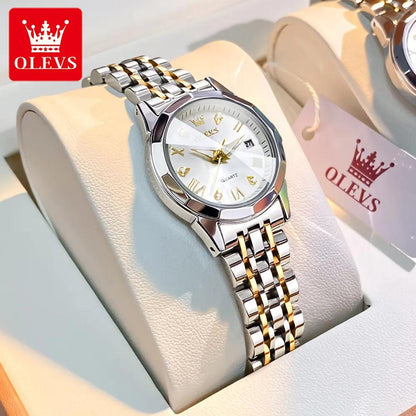 OLEVS women's Stainless Steel Luxury Quartz Watch | Sleek Design with Push Button Clasp and 3Bar Water Resistance Carauana Store