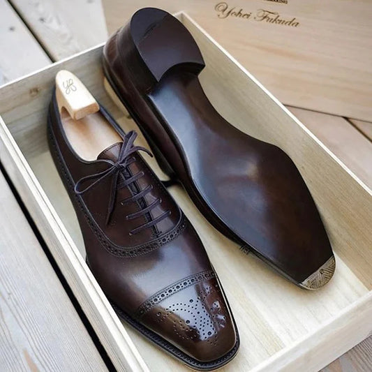 Oxfords Shoes  Business for Men Brown Black - CaRaUaNa Fashion