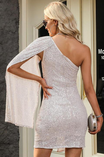 Sequin One Shoulder Mini Dress Carauana Store