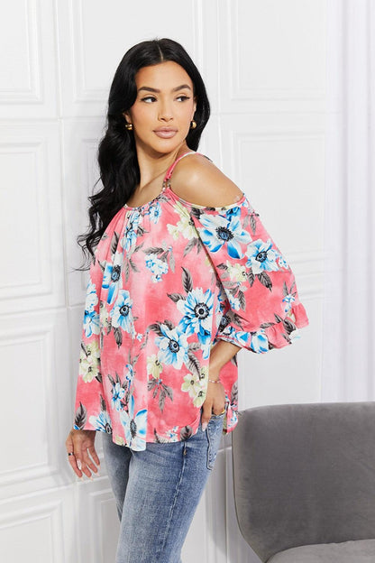 Sew In Love Full Size Fresh Take Floral Cold-Shoulder Top Carauana Store