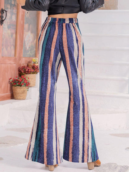 Striped Flare Leg Pants Carauana Store